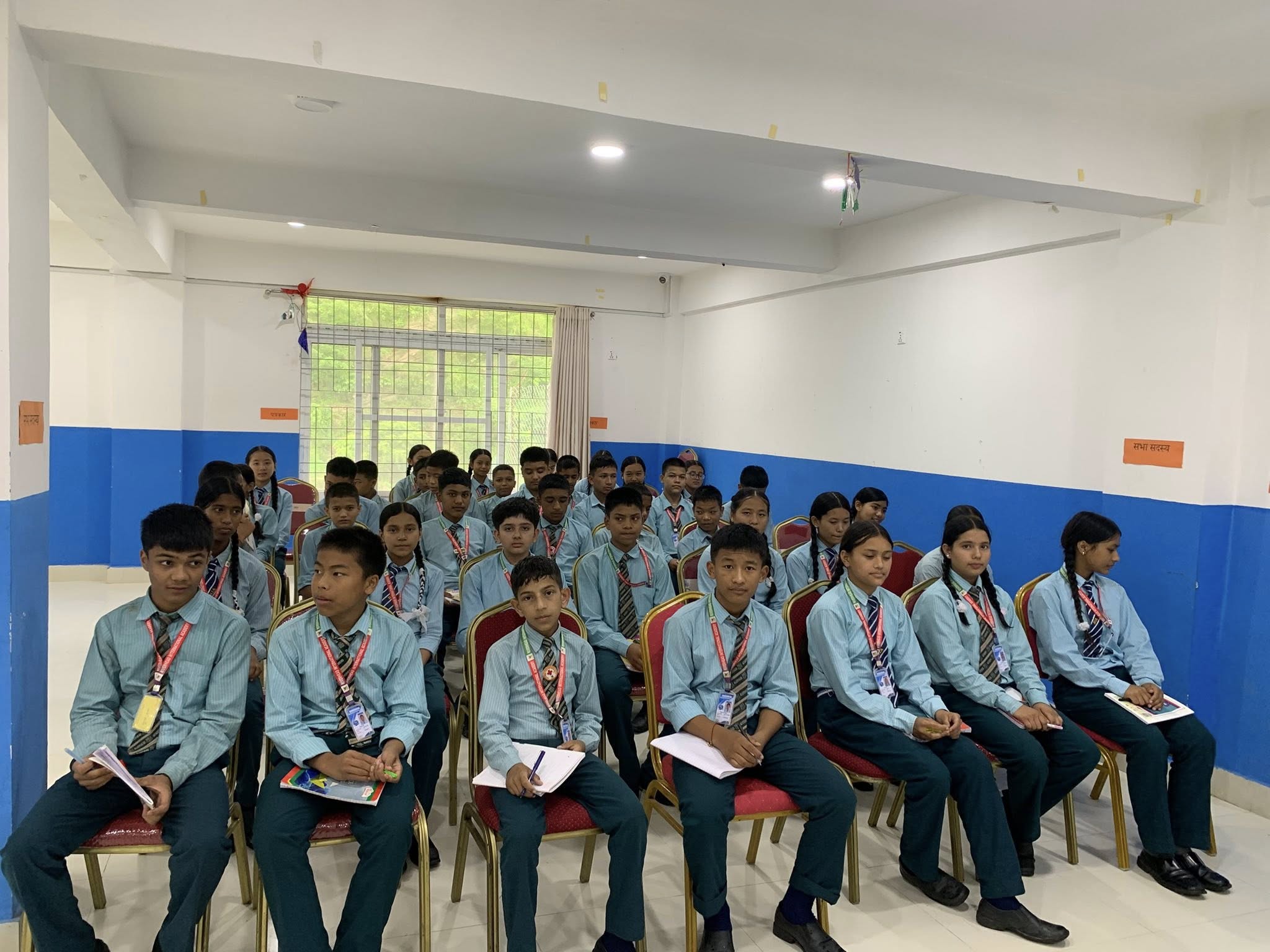 Students participating in an educational activity